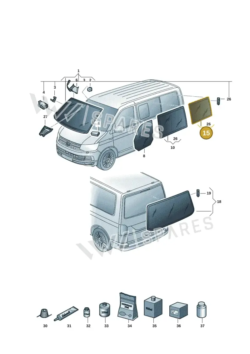 7LA845331NVB — Volkswagen Transporter Multivan (2019-2024) diagram 7em845000, position 15