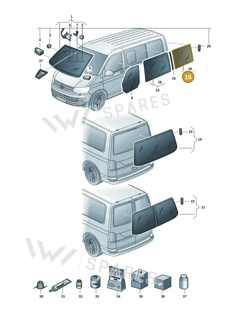 7LA845332NVB — Volkswagen Caravelle (2019-2024) diagram 7ep845000, position 15
