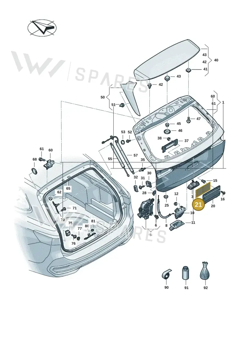 7LA853042 — Volkswagen Passat estate (2023-) diagram 3j0827000, position 21
