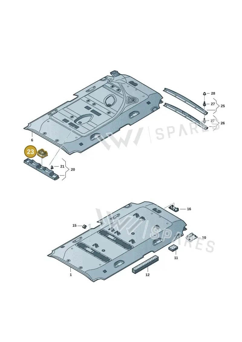 7LA857888 — Volkswagen Caravelle (2019-2024) diagram 7ep867060, position 23