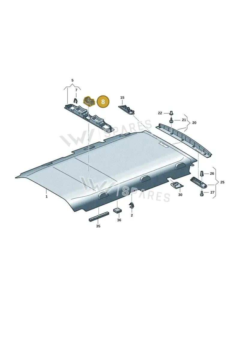 7LA857888 — Volkswagen Transporter Multivan (2019-2024) diagram 7em867060, position 8