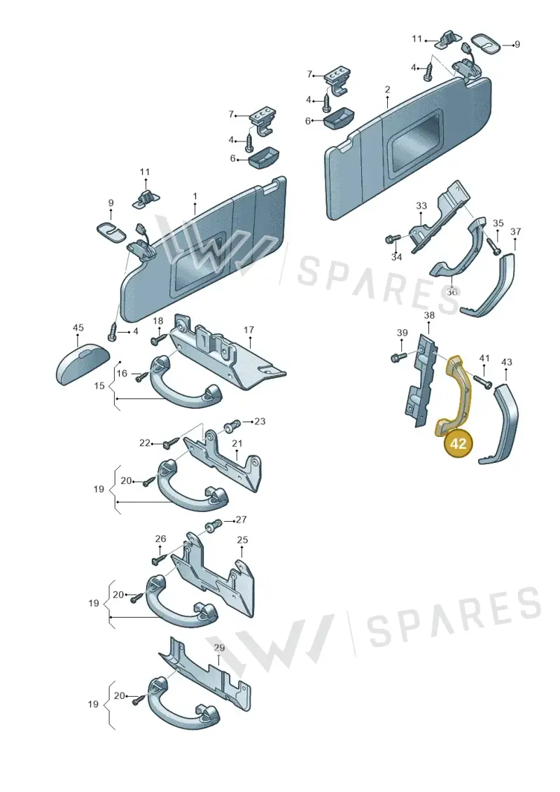 7LA858639Y20 — Volkswagen Transporter Multivan (2019-2024) diagram 861857500, position 42