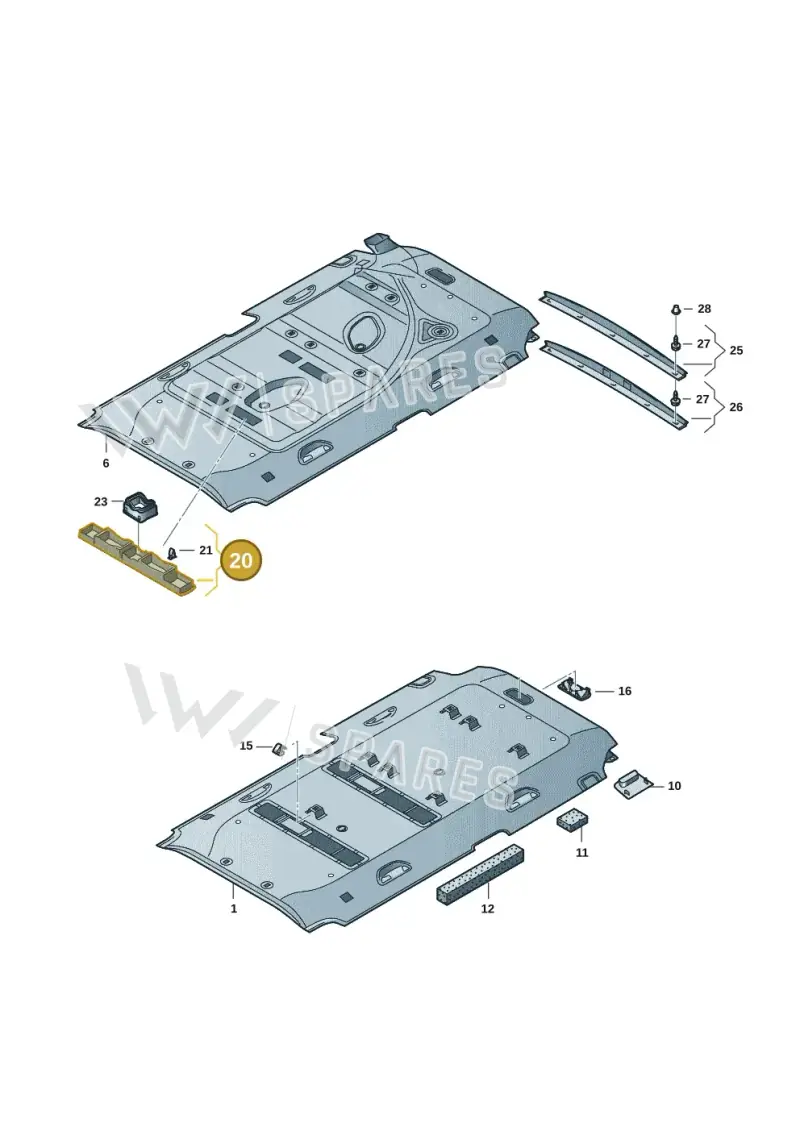 7LA858848BY20 — Volkswagen Caravelle (2019-2024) diagram 7ep867060, position 20