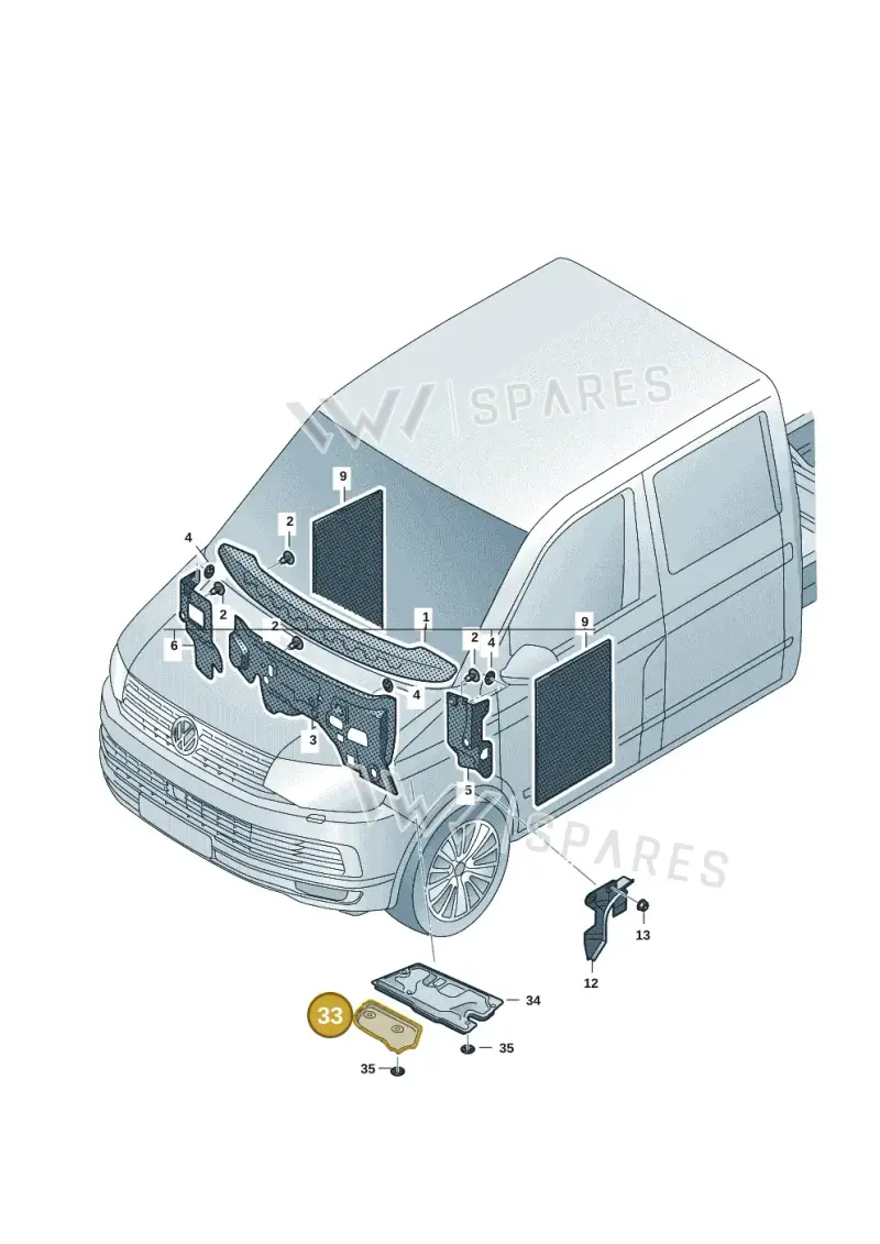 7LA864799 — Volkswagen Single-cab transp. (2019-2024) diagram 7fp863400, position 33