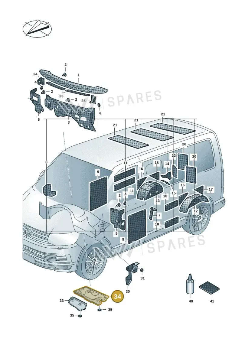7LA864800D — Volkswagen Transport. multivan (2019-2024) diagram 7em863400, position 34
