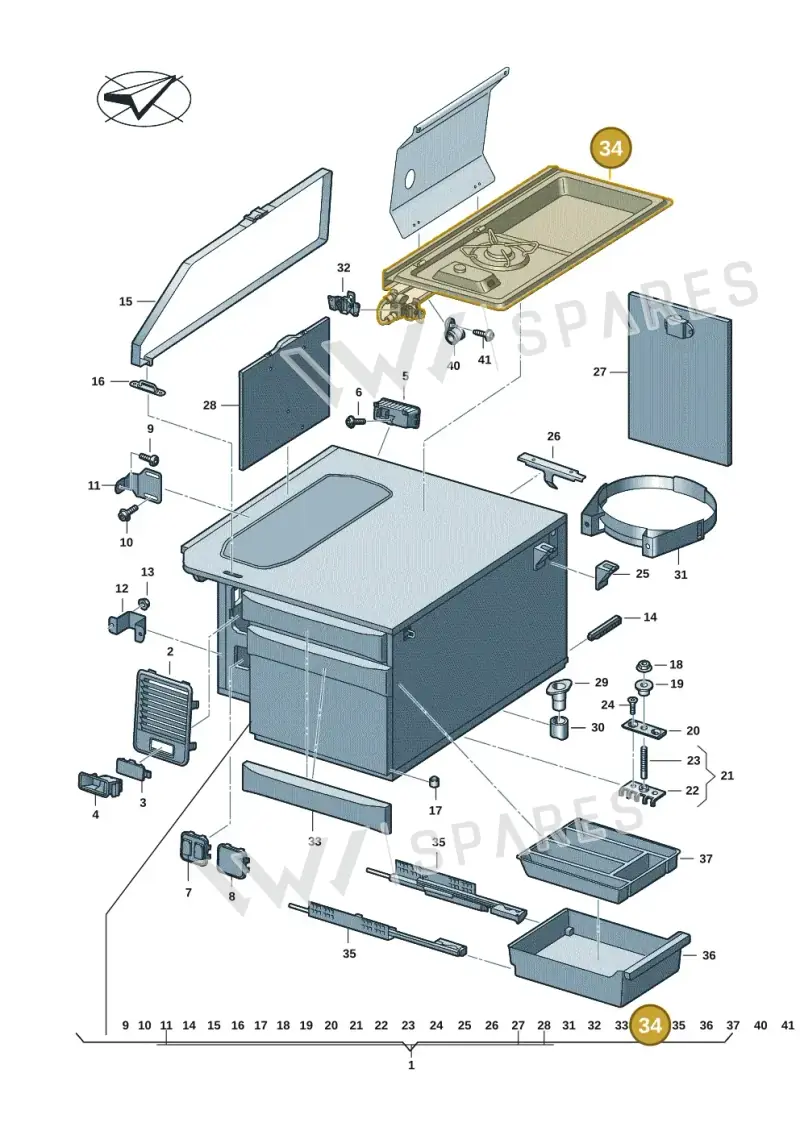 7LA864833A — Volkswagen Multivan (2021-) diagram 7t0068280, position 34