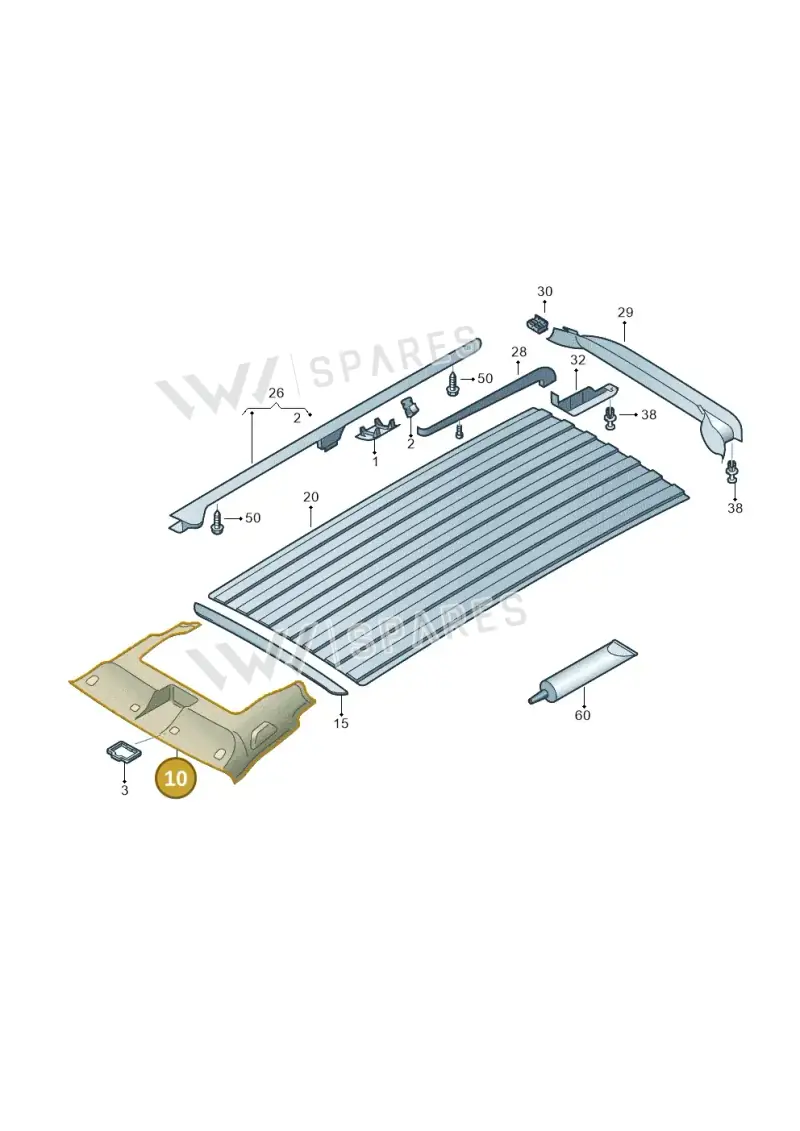 7LA867495B6K8 — Volkswagen Caravelle (2019-2024) diagram 871867055, position 10