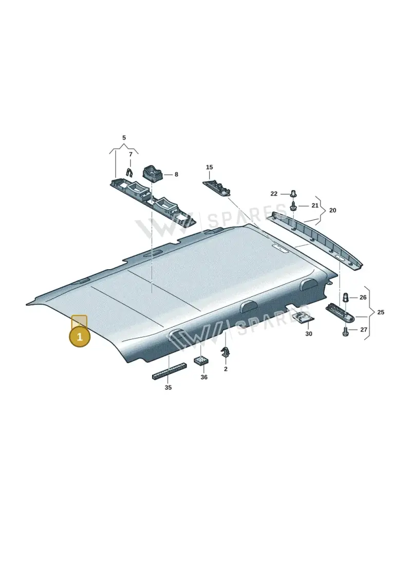 7LA867499AJ6K8 — Volkswagen Transporter Multivan (2019-2024) diagram 7em867060, position 1