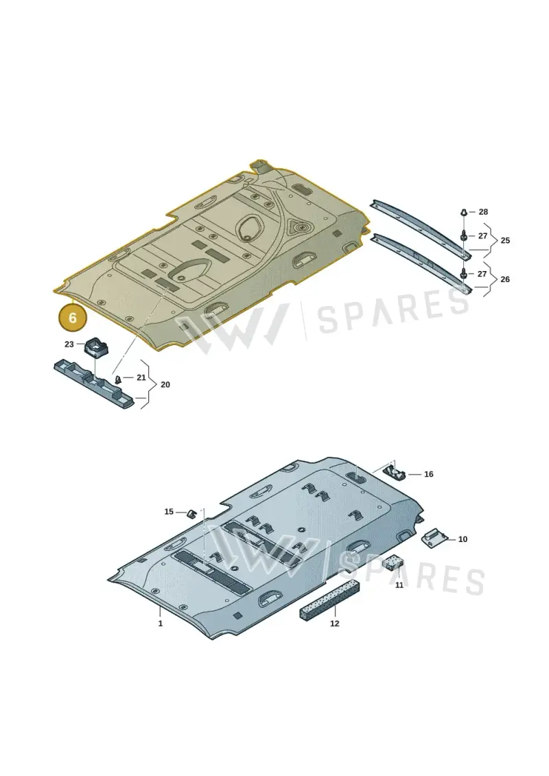 7LA867499AN6K8 — Volkswagen Caravelle (2019-2024) diagram 7ep867060, position 6
