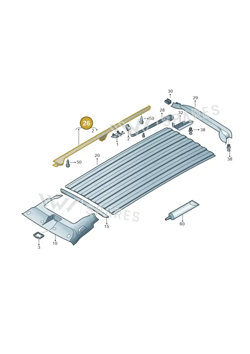 7LA868633DX30 — Volkswagen Caravelle (2019-2024) diagram 871867055, position 26