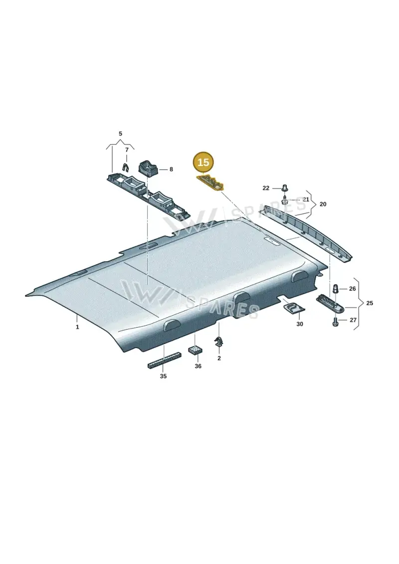 7LA868775Y20 — Volkswagen Transporter Multivan (2019-2024) diagram 7em867060, position 15