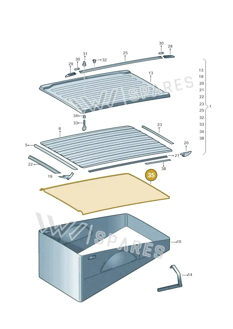 7LA875297 — Volkswagen Caravelle (2019-2024) diagram 452875100, position 35