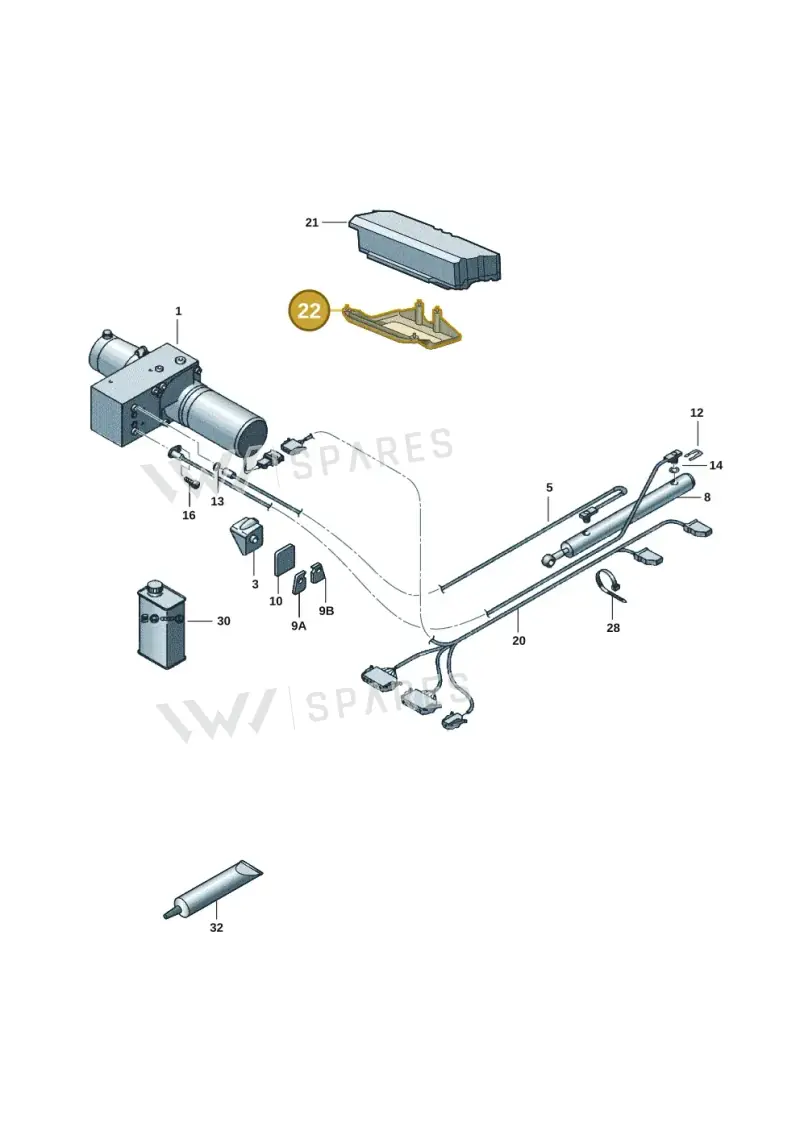 7LA875518 — Volkswagen Caravelle (2019-2024) diagram 7ep875030, position 22