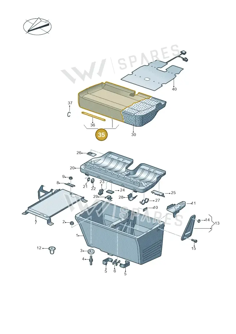 7LA881405MUEP — Volkswagen Caravelle (2019-2024) diagram 861881100, position 35