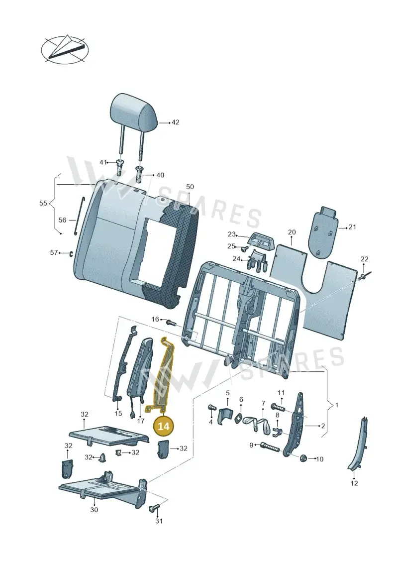 7LA882587 — Volkswagen Caravelle (2019-2024) diagram 861881200, position 14