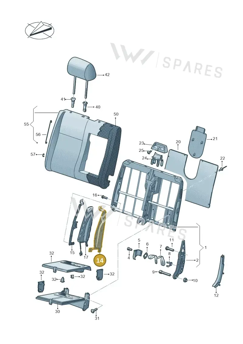 7LA882588 — Volkswagen Caravelle (2019-2024) diagram 861881200, position 14