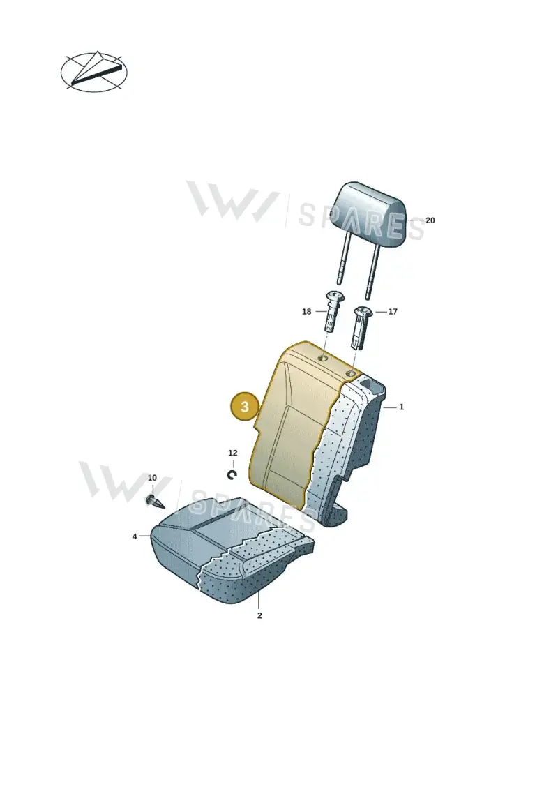 7LA883806BUEQ — Volkswagen Caravelle (2019-2024) diagram 7em883300, position 3