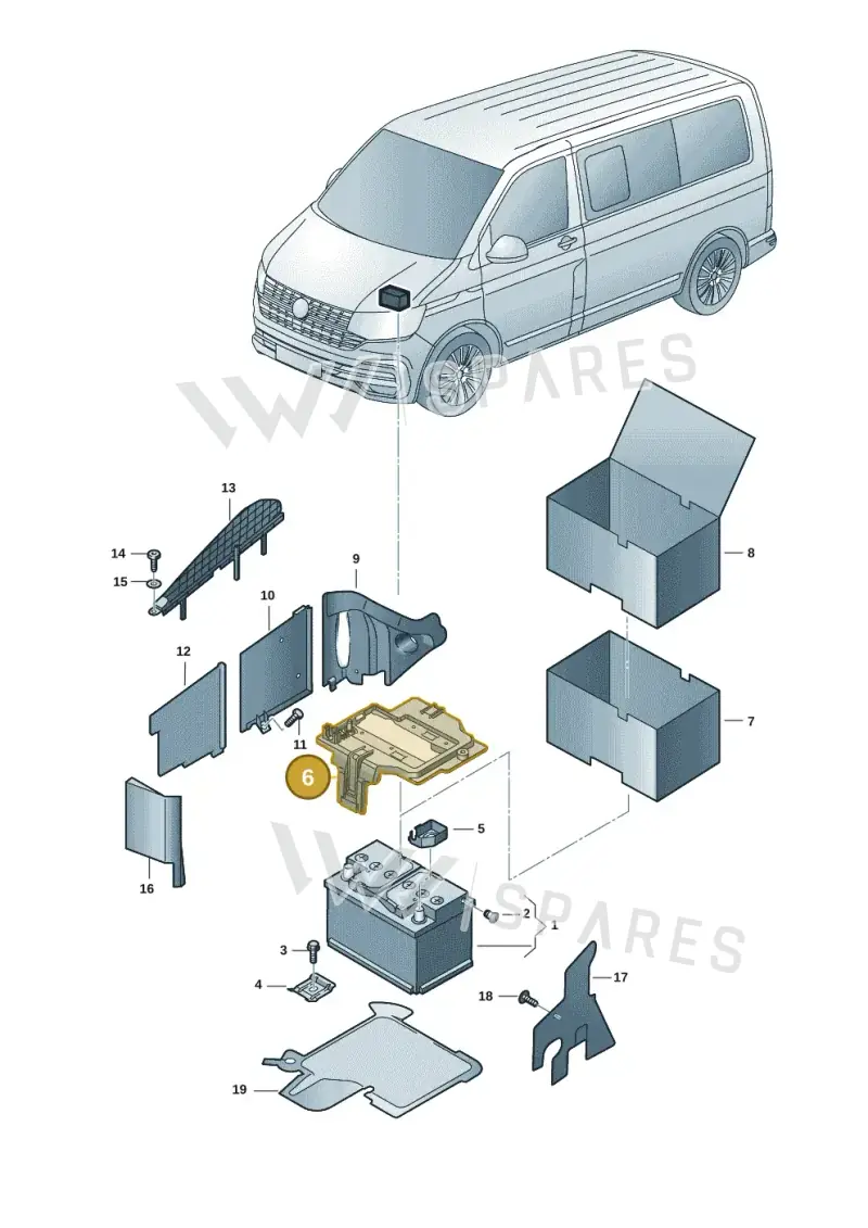 7LA915345 — Volkswagen Transport. multivan (2019-2024) diagram 7em915000, position 6