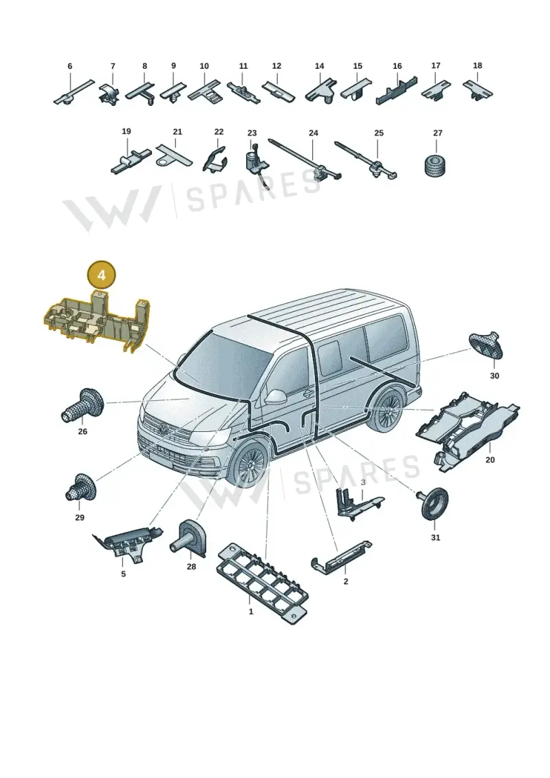 7LA937503 — Volkswagen Transport. multivan (2019-2024) diagram 7em971081, position 4