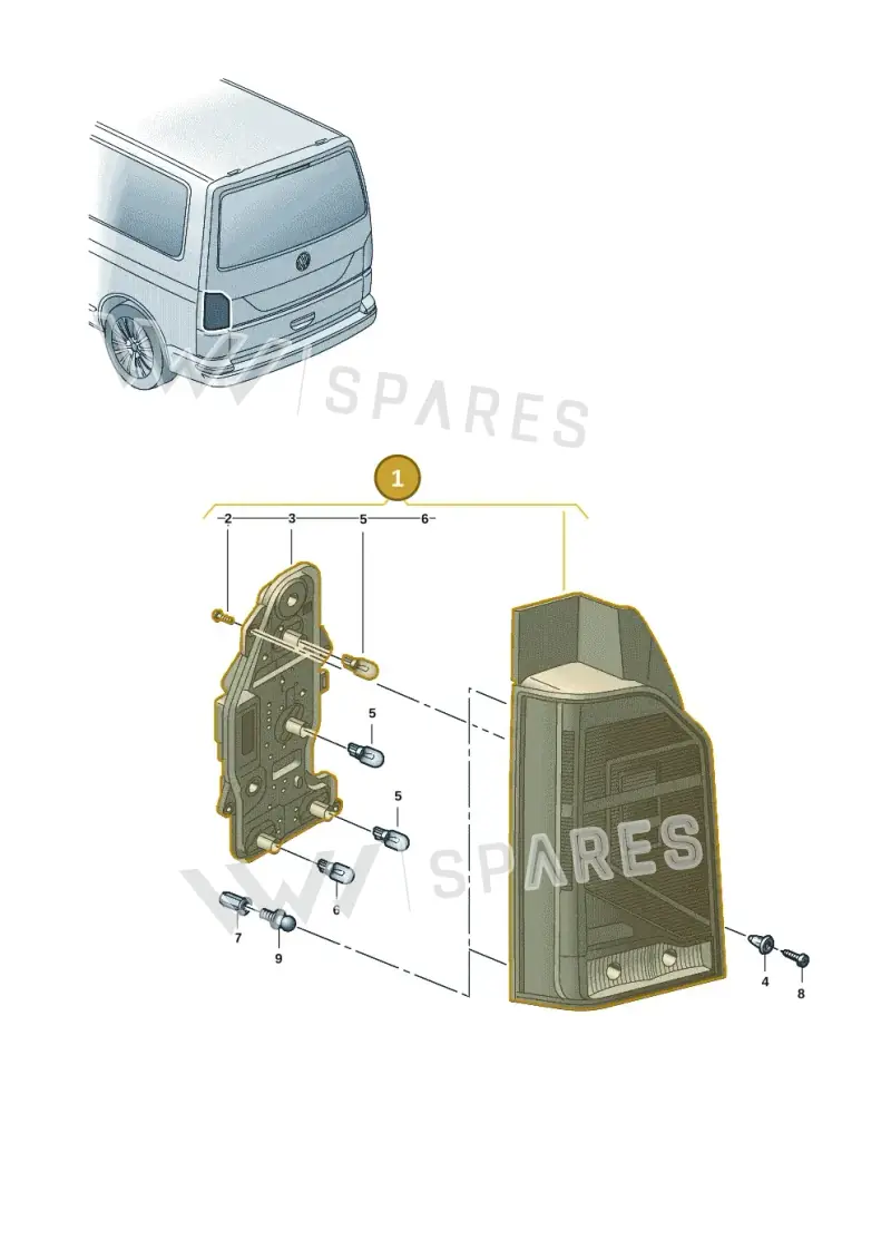 7LA945096J — Volkswagen Transporter Multivan (2019-2024) diagram 7em945000, position 1