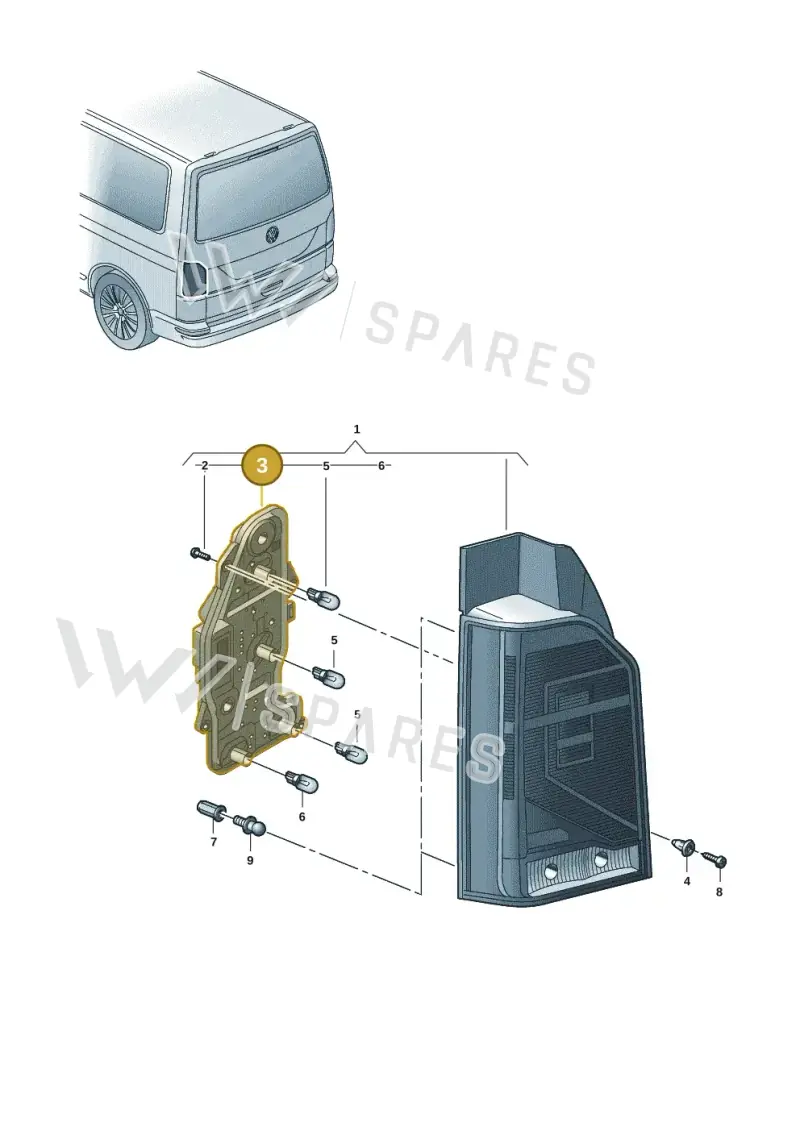 7LA945257 — Volkswagen Transporter Multivan (2019-2024) diagram 7em945000, position 3