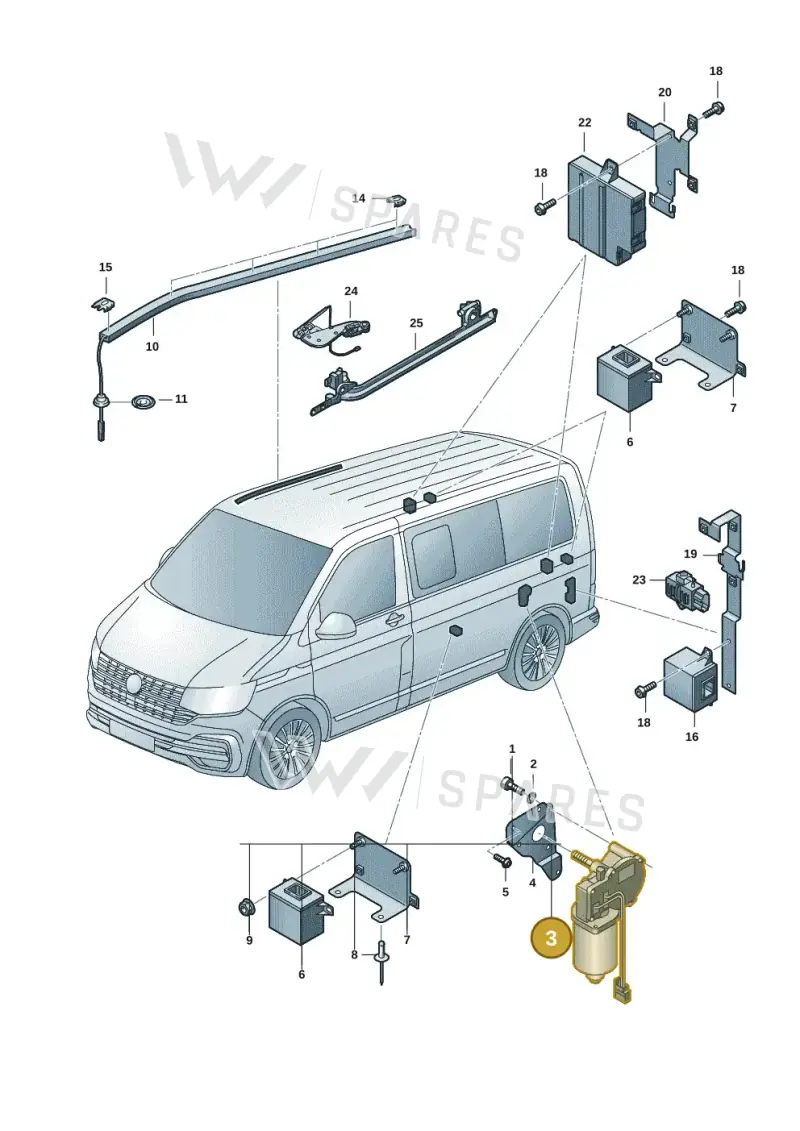 7LA959245 — Volkswagen Transporter Multivan (2019-2024) diagram 7em959000, position 3