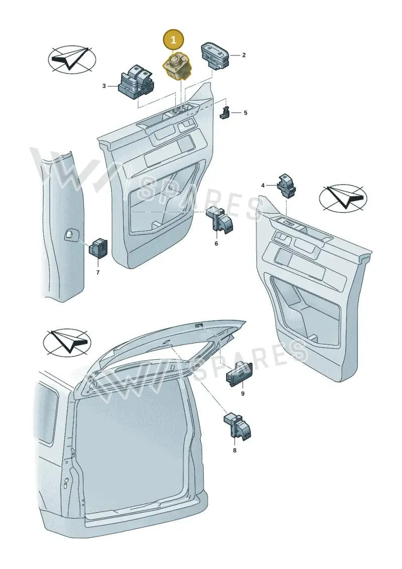 7LA959566BICX — Volkswagen Transport. multivan (2019-2024) diagram 7em959006, position 1