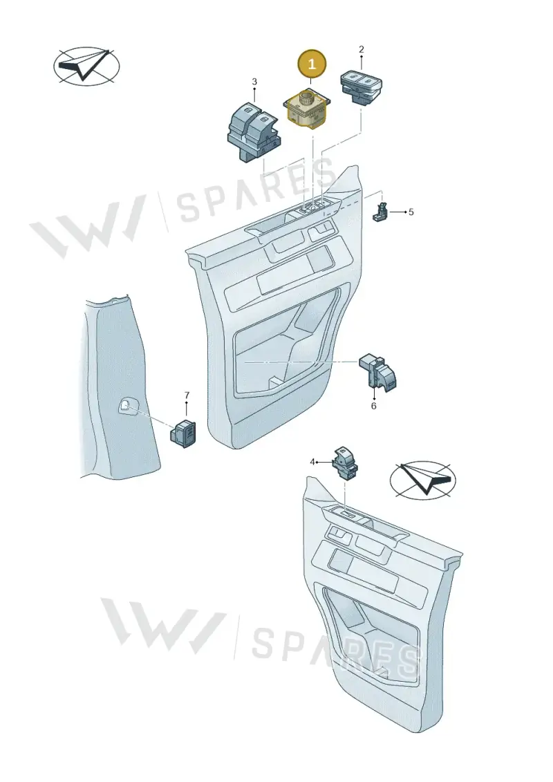 7LA959566BICX — Volkswagen Single-cab transp. (2019-2024) diagram 7fp959006, position 1
