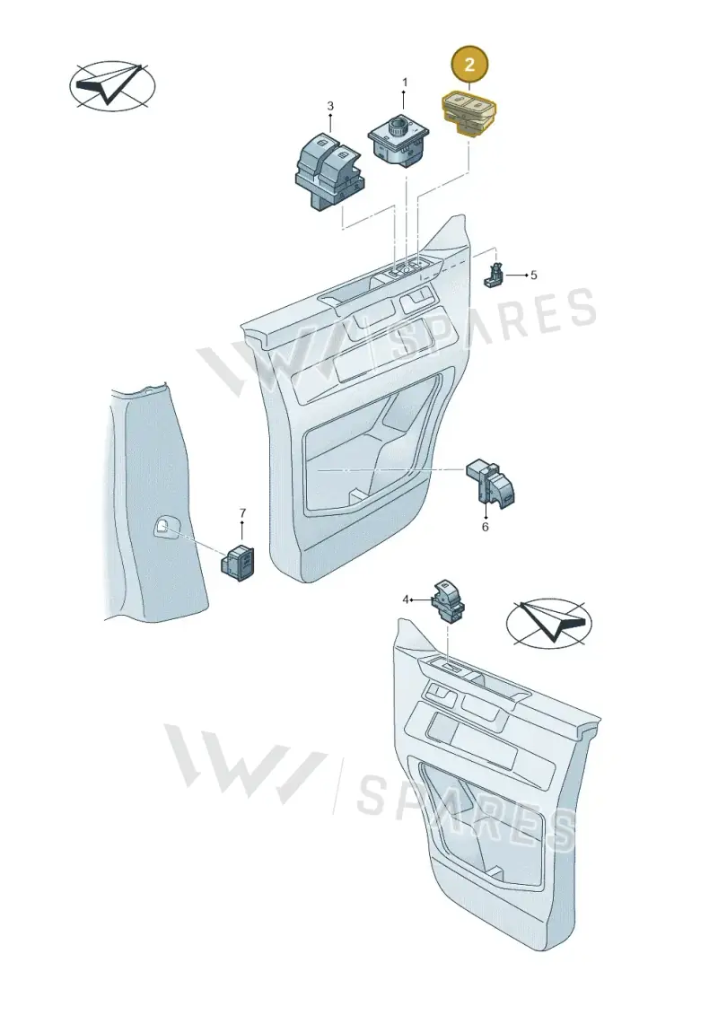 7LA962125WHS — Volkswagen Single-cab transp. (2019-2024) diagram 7fp959006, position 2