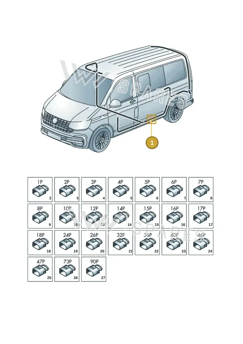 7LA971057 — Volkswagen Transporter Multivan (2019-2024) diagram 7em971080, position 1