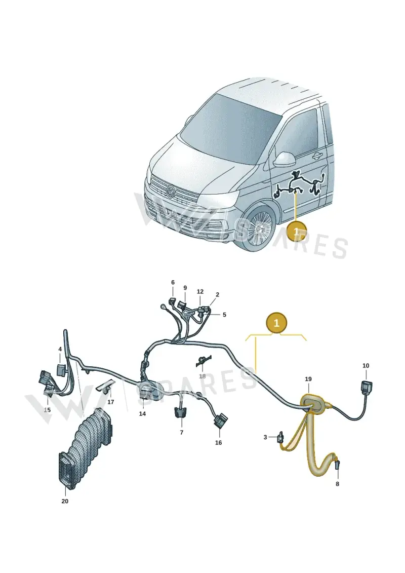 7LA971120D — Volkswagen Transporter Multivan (2019-2024) diagram 7em972030, position 1