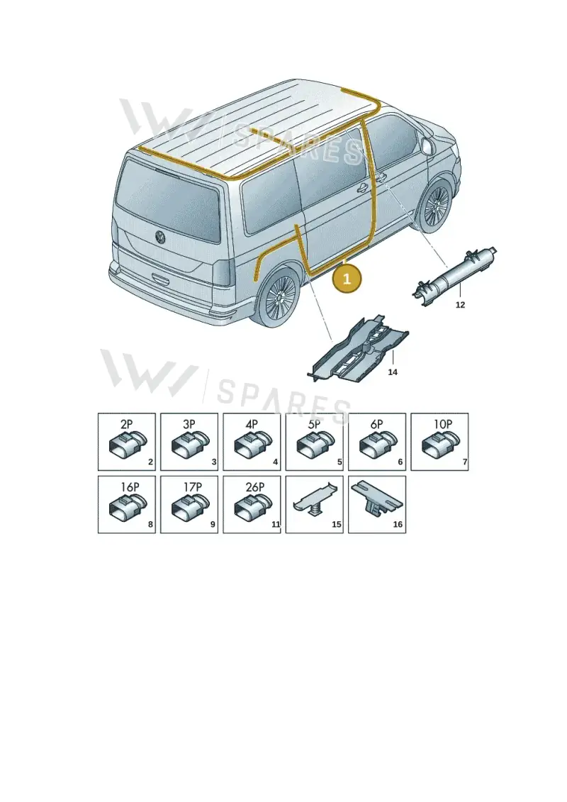 7LA971140 — Volkswagen Transporter Multivan (2019-2024) diagram 7em972080, position 1