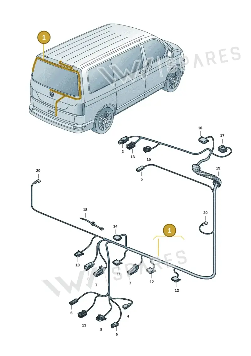 7LA971145CG — Volkswagen Transporter Multivan (2019-2024) diagram 7em972080, position 1