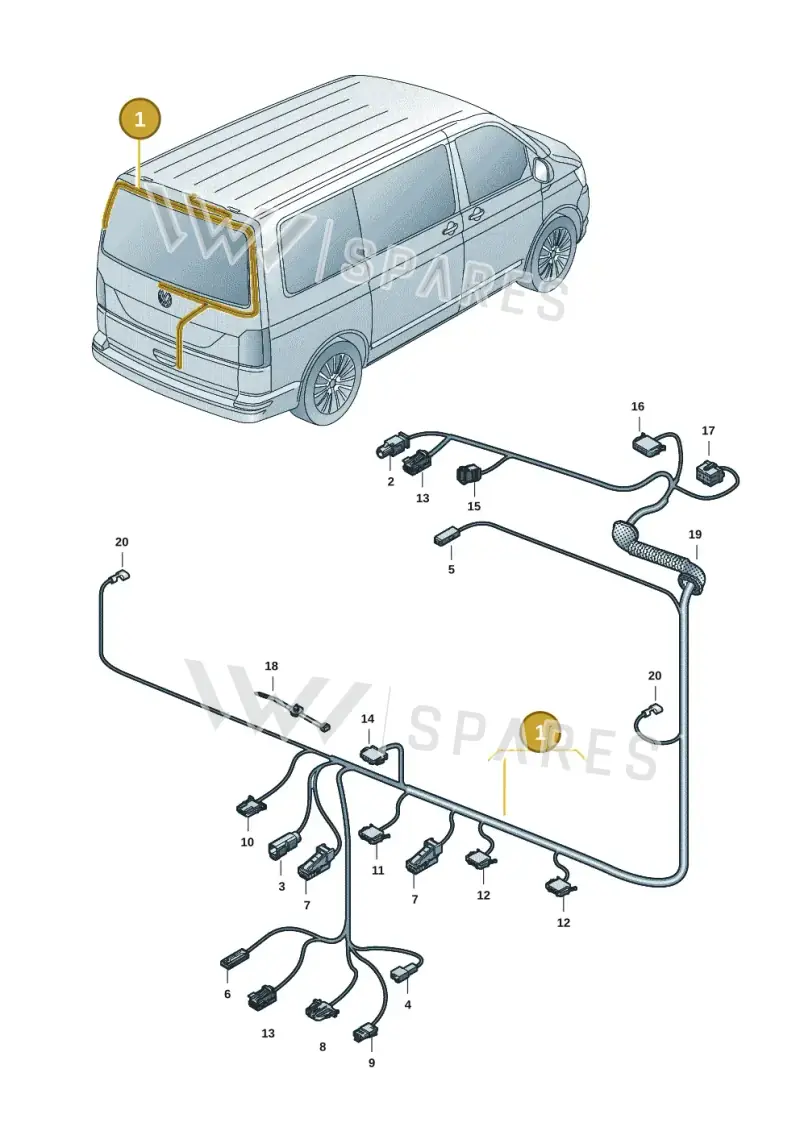 7LA971145DK — Volkswagen Transporter Multivan (2019-2024) diagram 7em972080, position 1