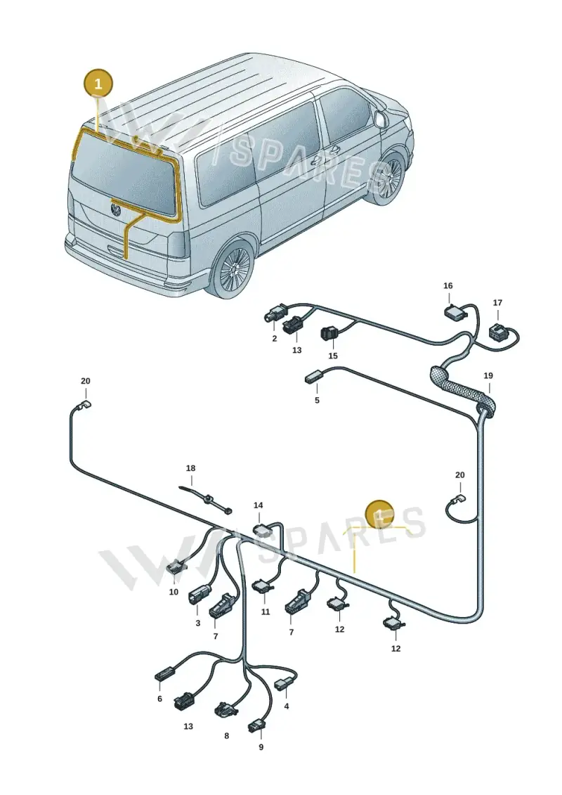 7LA971145DL — Volkswagen Transporter Multivan (2019-2024) diagram 7em972080, position 1