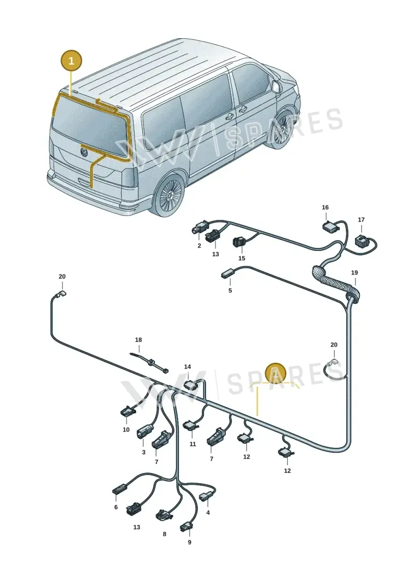 7LA971145DR — Volkswagen Transporter Multivan (2019-2024) diagram 7em972080, position 1