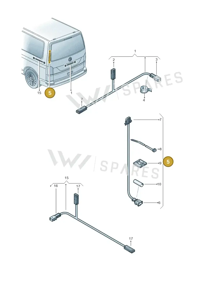 7LA971164 — Volkswagen Caravelle (2019-2024) diagram 7ep972092, position 5