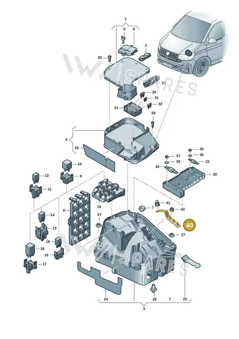 7LA971519 — Volkswagen Transport. multivan (2019-2024) diagram 7ep937020, position 40