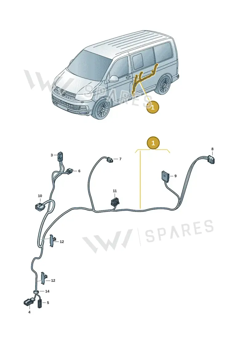 7LA971691R — Volkswagen Transporter Multivan (2019-2024) diagram 7em972030, position 1