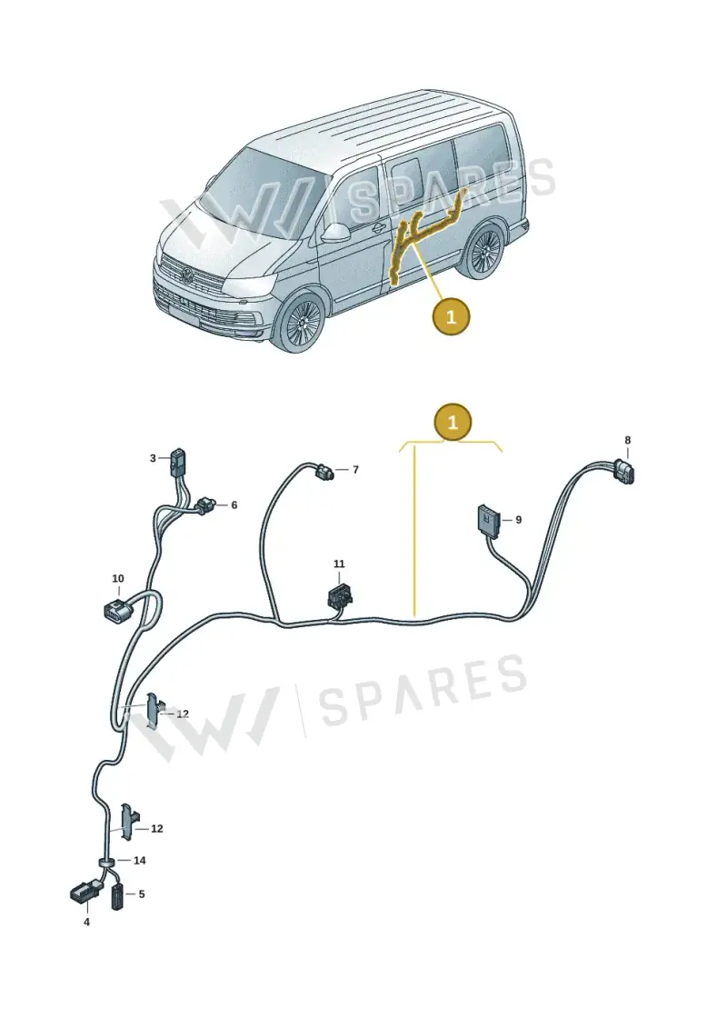 7LA971691 — Volkswagen Transporter Multivan (2019-2024) diagram 7em972030, position 1