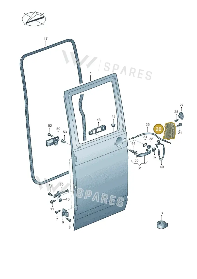 7LB841015G — Volkswagen Single-cab transp. (2019-2024) diagram 7fp841000, position 20