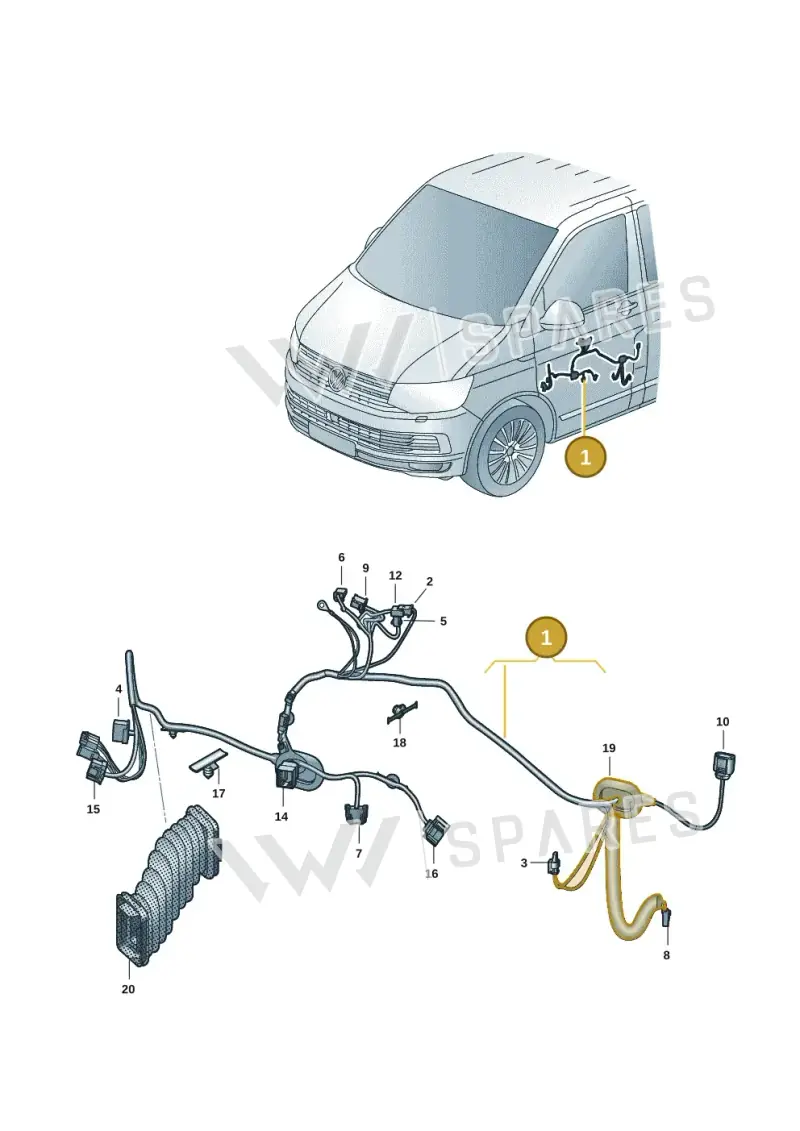 7LB971120 — Volkswagen Transporter Multivan (2019-2024) diagram 7em972030, position 1