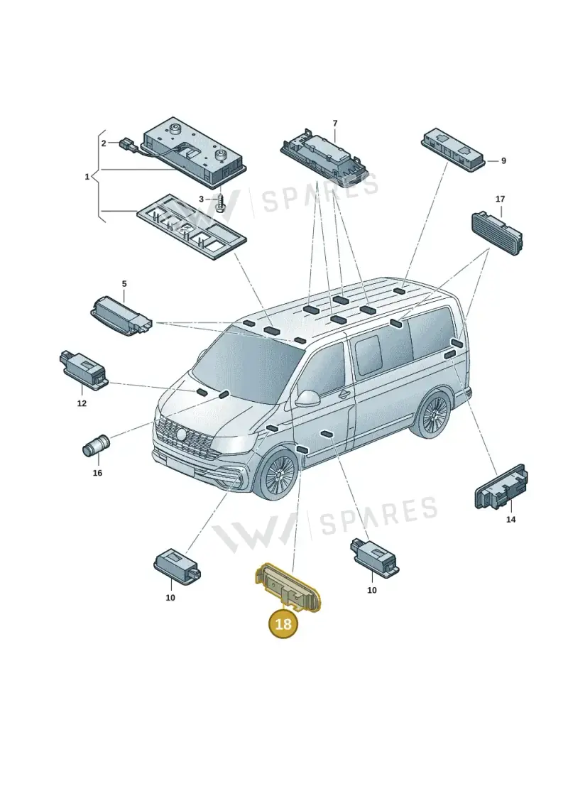 7LC947415AH72A — Volkswagen Transporter Multivan (2019-2024) diagram 7em947000, position 18