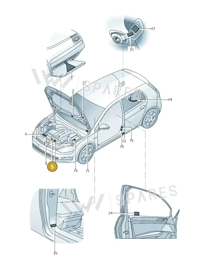 7M0010252D — Volkswagen Golf 1.4 BlueMotion (2014-2017) diagram 496010000, position 5