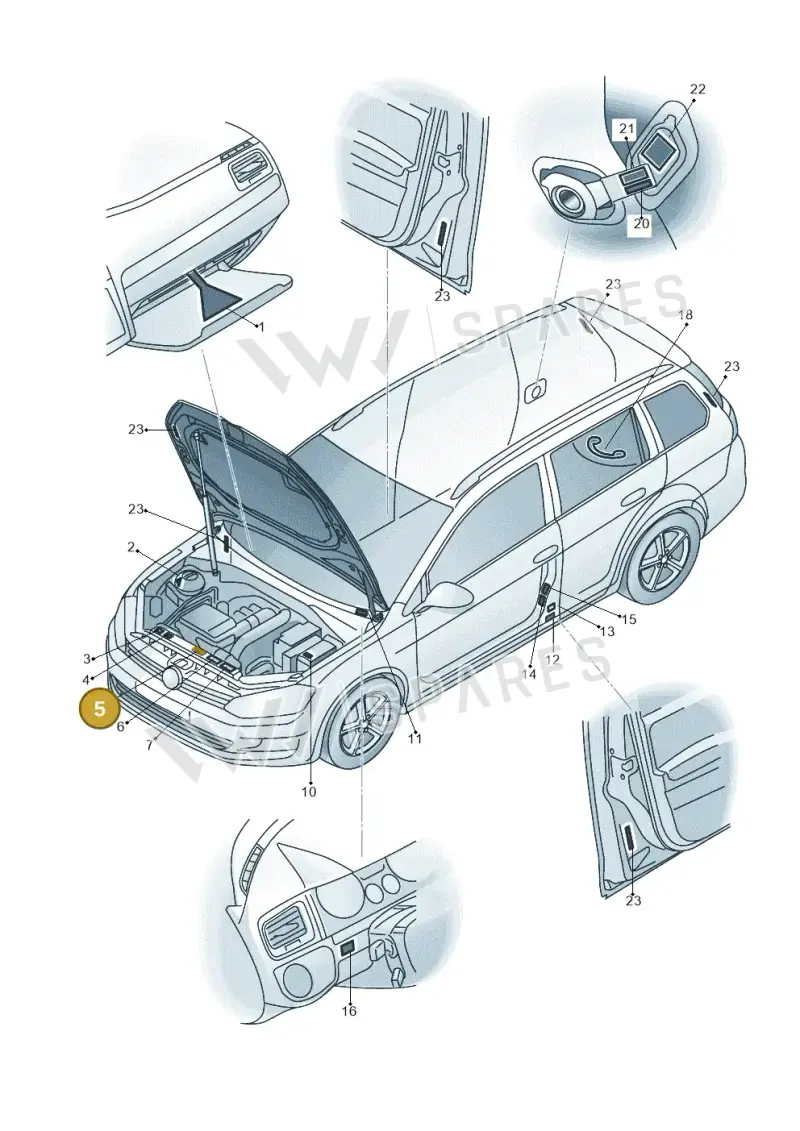 7M0010252D — Volkswagen Golf Estate 1.4 (2014-2017) diagram 763010000, position 5