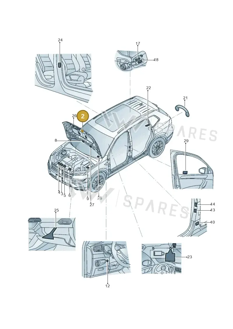 7M0010252D — Volkswagen Tiguan 2.0 4Motion (2017-2024) diagram 833010000, position 2