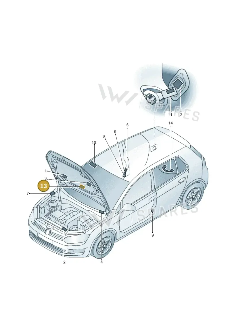 7M0010252D — Volkswagen Golf 1.6 (2015-2019) diagram 867010000, position 13