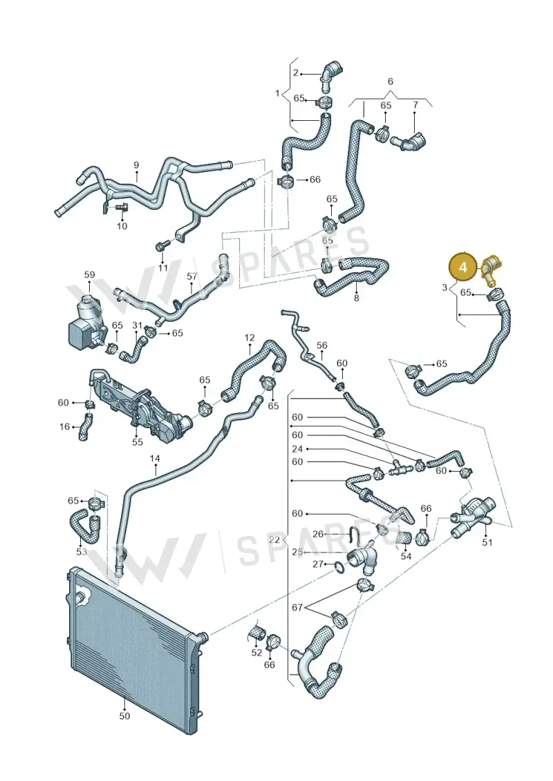 7M0122291 — Volkswagen Caddy kombi (2015-2020) diagram 866121360, position 4