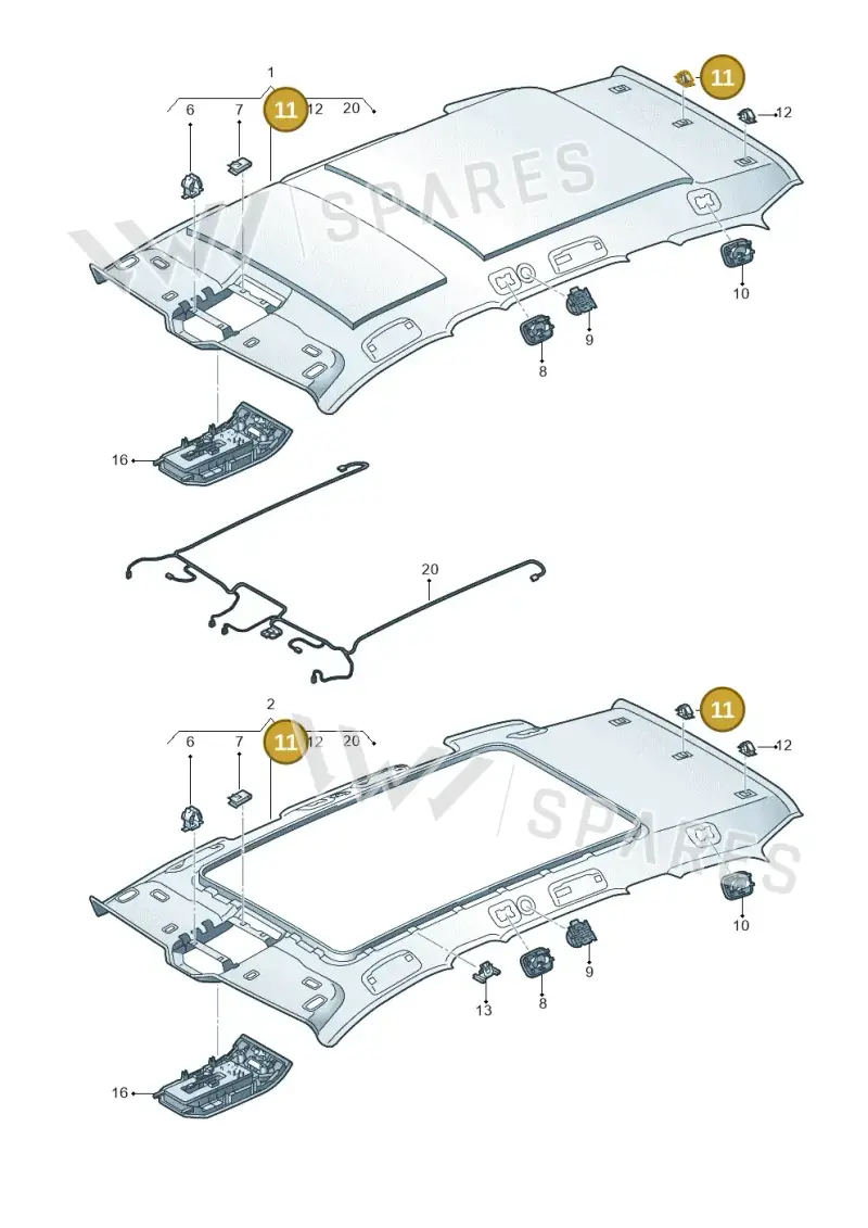 7M0868563 — Volkswagen Touareg (2017-2023) diagram 439867550, position 11