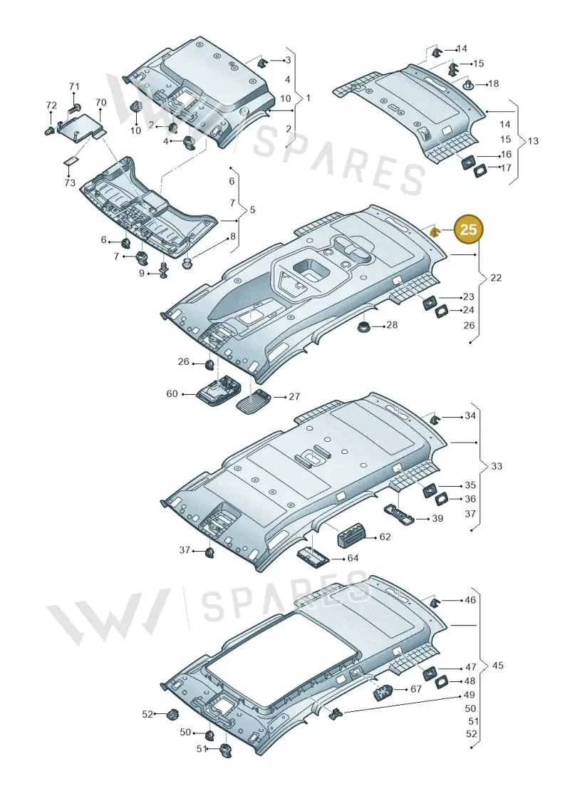 7M0868563A — Volkswagen Caddy Maxi Kombi (2020-2024) diagram 2ka867055, position 25